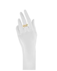 Michael Kors - Gray Pave/Baguette Eternity Golden Stainless Steel Women'S Ring - Lyst