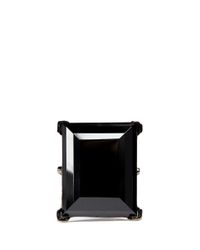 Kenneth Jay Lane | Rectangular Jet Black Stone Ring | Lyst