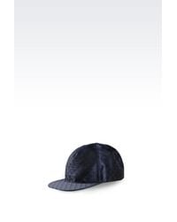 Emporio Armani | Blue Baseball Cap In Logoed Fabric for Men | Lyst