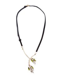 Marni | Brown Floral Rhinestone Necklace | Lyst