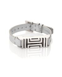 Tory Burch | For Fitbit Metallic Textured Leather Bracelet/silvertone | Lyst