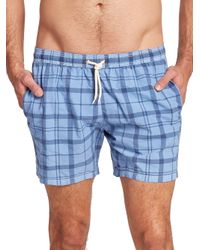 Barbour | Blue John Plaid Swim Trunks for Men | Lyst