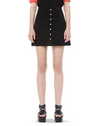 T By Alexander Wang | Black Stretch Suede Mini Skirt | Lyst