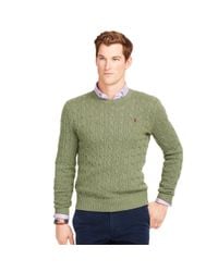 Polo Ralph Lauren | Green Cable-knit Tussah Silk Sweater for Men | Lyst