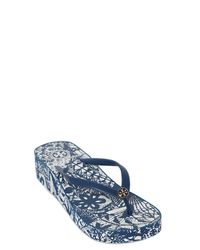 Tory Burch | Blue Crystal-embellished Leather Ballerina Flats | Lyst