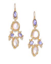Alexis Bittar | Metallic Elements Moonlight Mother-Of-Pearl & Crystal Doublet Chandelier Earrings | Lyst
