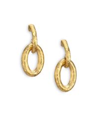 Gurhan | Metallic Hoopla 24K Yellow Gold Galahad Drop Hoop Earrings | Lyst