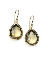 Ippolita | Metallic Rock Candy Gelato Pyrite, Green Gold Citrine & 18K Yellow Gold Medium Doublet Teardrop Earrings | Lyst
