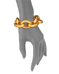 Kenneth Jay Lane | Metallic Satin-finish Large Oval Link Bracelet | Lyst