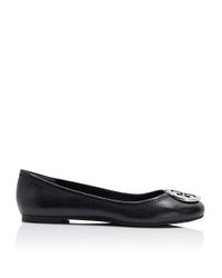 Tory Burch | Black Reva Leather Ballet Flats | Lyst