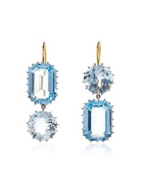 Renee Lewis | Blue One Of A Kind Alternating Emerald Cut Aquamarine Earrings | Lyst