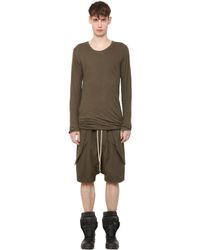 Rick Owens | Green Double Cotton Jersey Long Sleeve T-shirt for Men | Lyst