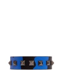 Valentino | Multicolor Camouflage Print Leather Bracelet for Men | Lyst