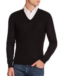Ralph Lauren | Black Merino V-neck Sweater for Men | Lyst