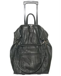 Elena Ghisellini | Black Distressed Calfskin Trolley Luggage | Lyst
