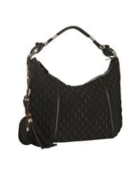 Gucci | Black Techno Horsebit Medium Hobo Bag | Lyst