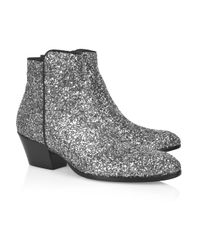 Giuseppe Zanotti | Metallic Glitter Leather Ankle Boots | Lyst