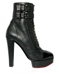 Charlotte Olympia | Black 145mm Nappa and Patent Toe Lace Up Boots | Lyst