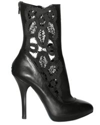 Dolce & Gabbana | Black Embellished Lace Ankle Boots | Lyst