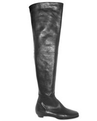 Jimmy Choo | Black Edna Leather Over-the-knee Boots | Lyst