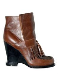 Tata Naka | Brown Leather Wedged Boots | Lyst