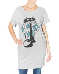 See By Chloé | Gray Cat Print Jersey Dress | Lyst