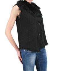 V.sp | Black Reversible Shearling Vest | Lyst