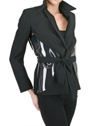 Saint Laurent | Black Wool Silk Gabardine Jacket | Lyst