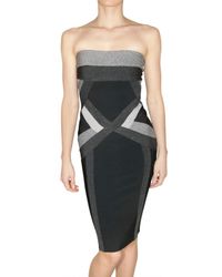 Hervé Léger | Black Strapless Bandage Dress | Lyst