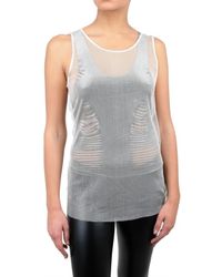 Ann Demeulemeester Blanche | White Embroidered Tulle Tank Top | Lyst