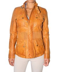 Belstaff | Yellow Long Brian Leather Jacket | Lyst