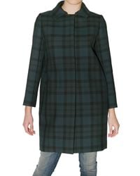 Chloé | Green Double Face Scottish Plaid Coat | Lyst