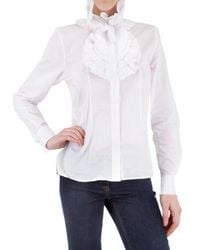 Givenchy | White Cotton Voile Ruffle Shirt | Lyst