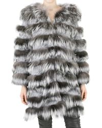 Jo No Fui | Gray Silver Fox Fur Coat | Lyst