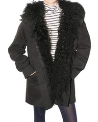 JOSEPH | Black Mongolia Parka Fur Coat | Lyst