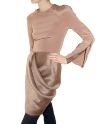 Michael Angel | Pink Silk Crepe and Alpaca Dress | Lyst