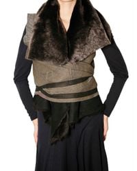 No Editions | Brown Multi Layer Wrap Shearling Vest | Lyst