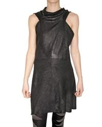 Rick Owens | Black Blistered Nappa Leather Dress | Lyst