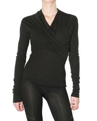 Rick Owens | Black Draped Jersey Top | Lyst