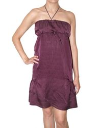 Vanessa Bruno | Purple Strapless Sauffree Satin Dress | Lyst