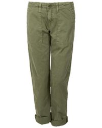 Current/Elliott | Green The Army Cotton Pants | Lyst