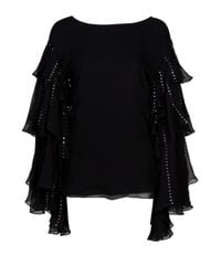 Thomas Wylde | Black Embellished Silk Top | Lyst
