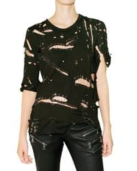 Balmain | Black Safety-pin Cotton T-shirt | Lyst