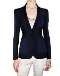 Burberry Prorsum | Blue Micro Structure Viscose Panel Jacket | Lyst
