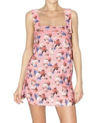 Dolce & Gabbana | Pink Ortensie Linen Canvas Dress | Lyst