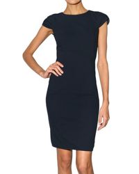 DSquared² | Blue Cotton Piquet Back Voulant Dress | Lyst