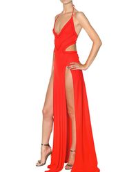 DSquared² | Orange Cut Out Crepe Dress | Lyst