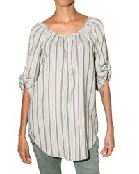 Etro | Gray Striped Silk Voile Shirt | Lyst
