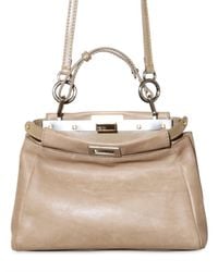 Fendi | Natural Peek A Boo Mini Top Handle | Lyst