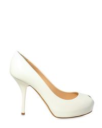 Giuseppe Zanotti | White Bone Leather Jeweled Heel Peep Toe Platform Pumps | Lyst